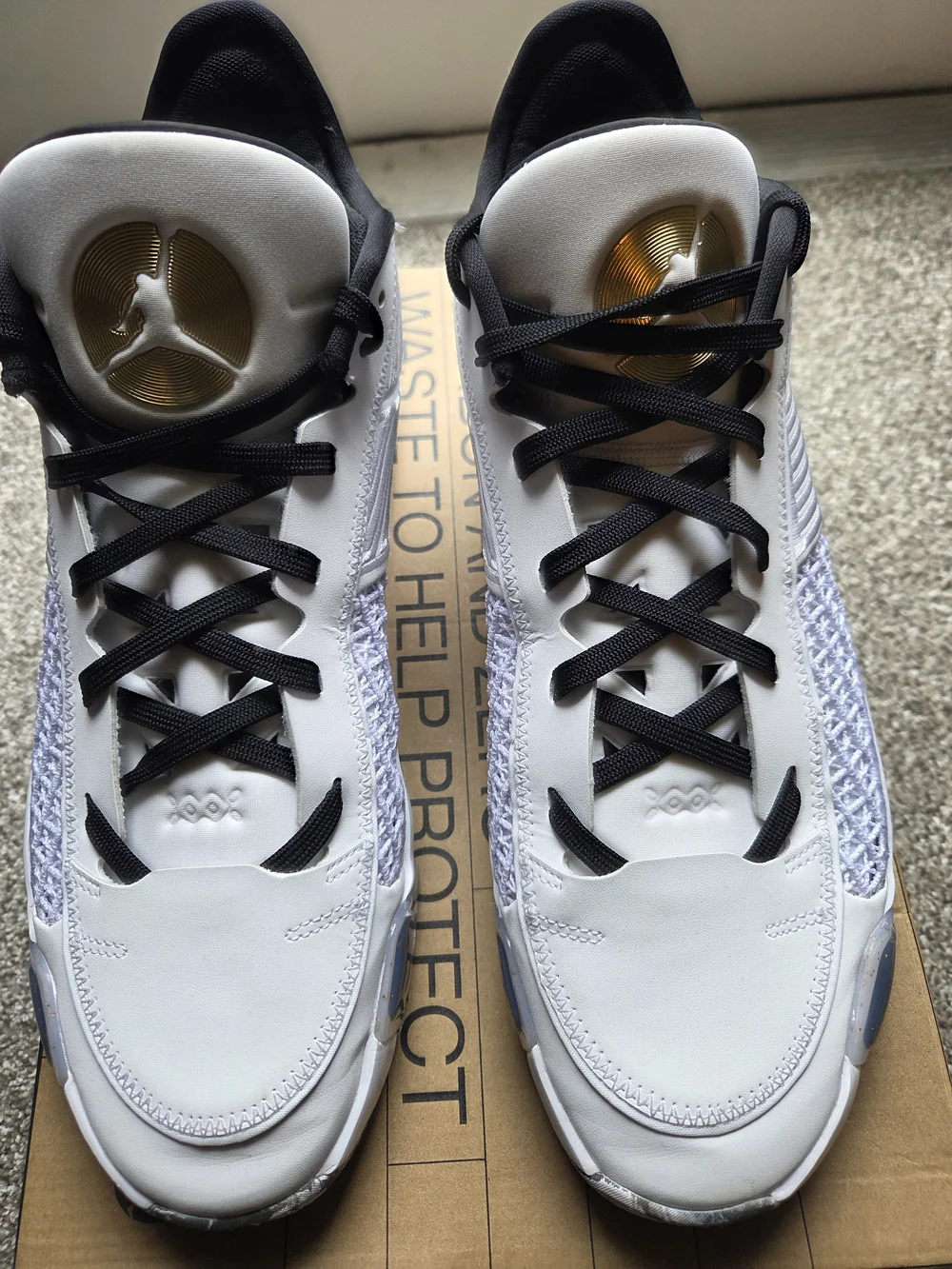 Air Jordan 38 Low White and Black Basketball Sneakers
